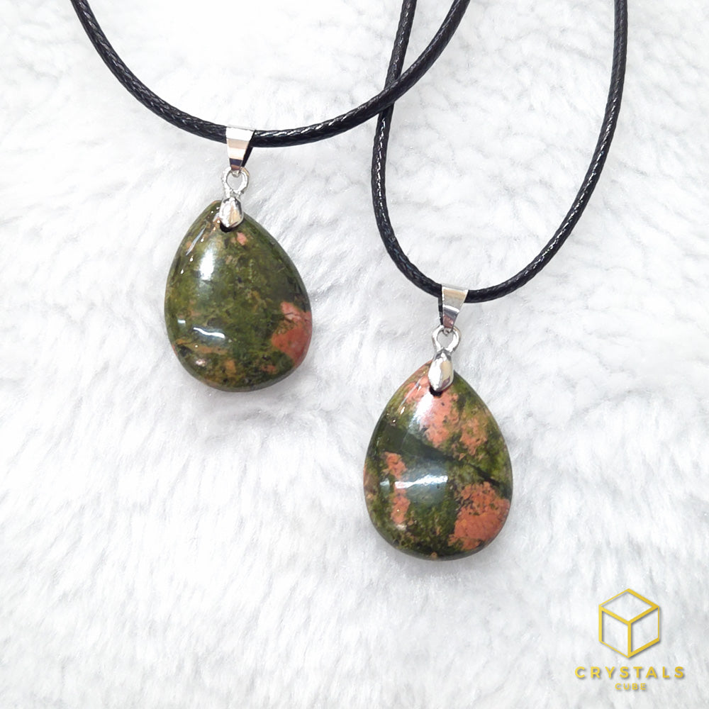Unakite Teardrop Pendant