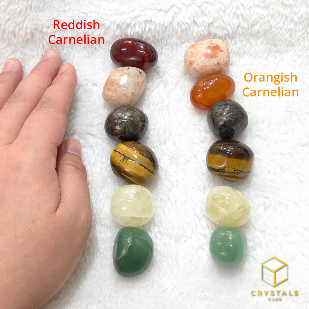 ENCHANTED Lucky Crystal Pouch - Green Aventurine, Citrine, Tiger's Eye, Pyrite, Sunstone & Carnelian