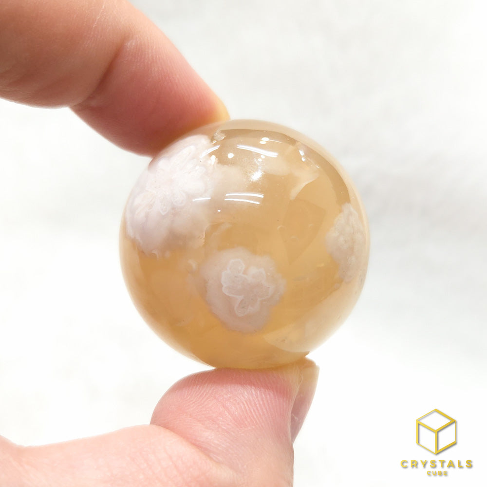 Sakura (Cherry Blossom) Agate Sphere - 3.4cm