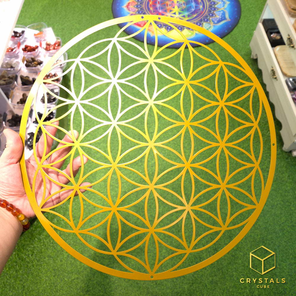 Flower of life Metal Wall Art - 40cm Energy Grid