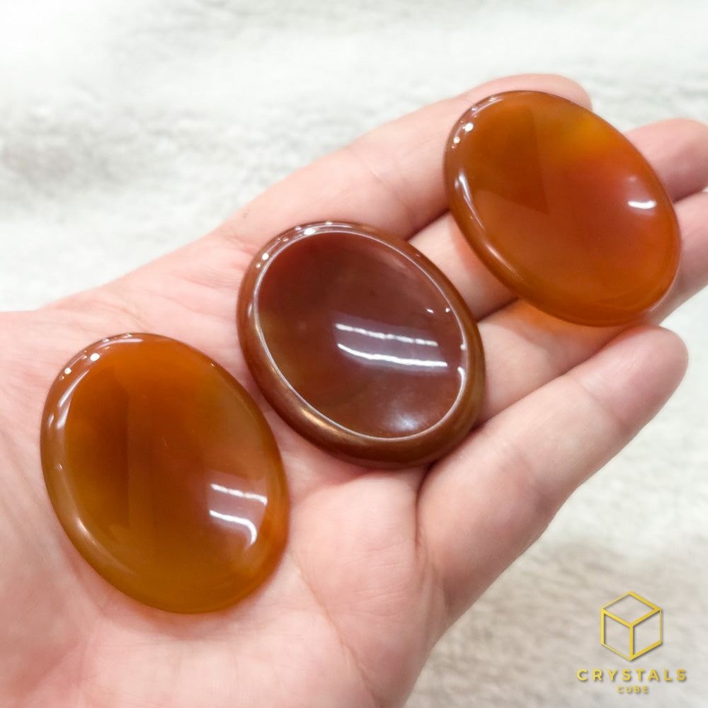 Agate (Red/Orange) & Carnelian Worry Stone