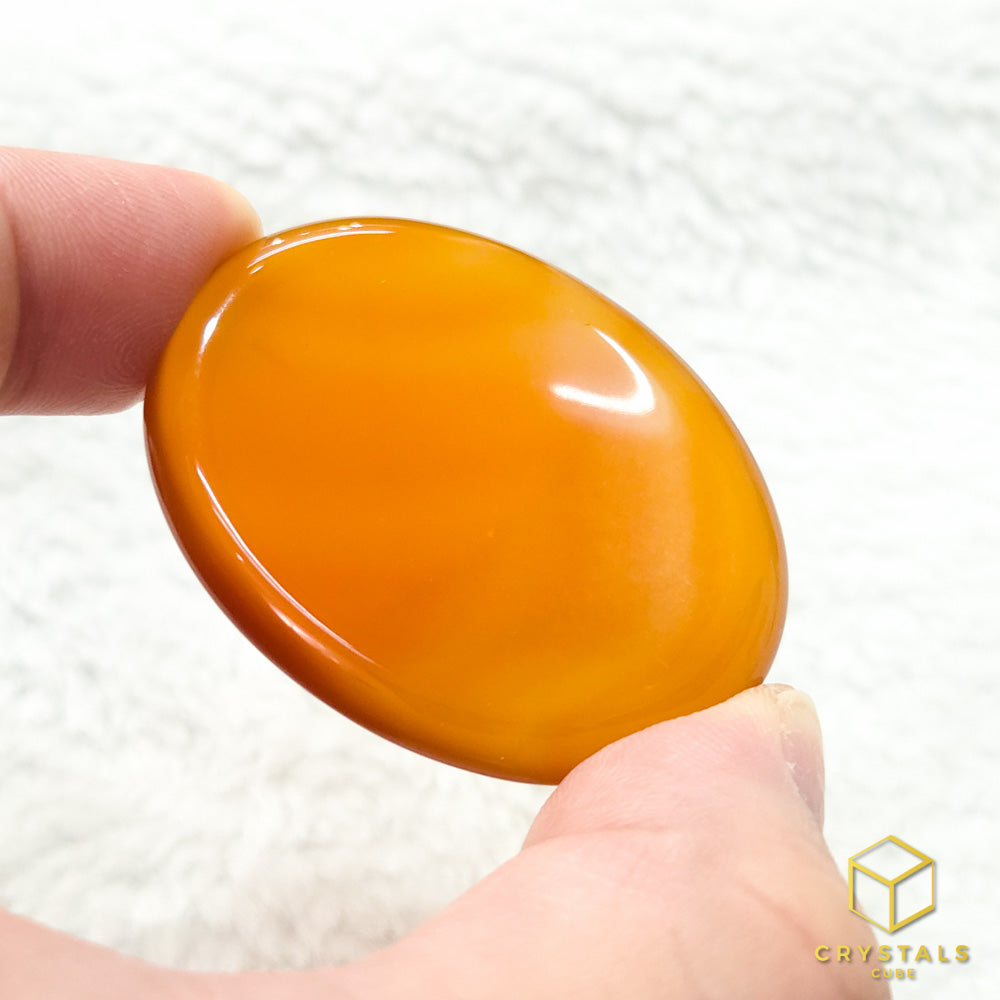 Agate (Red/Orange) & Carnelian Worry Stone