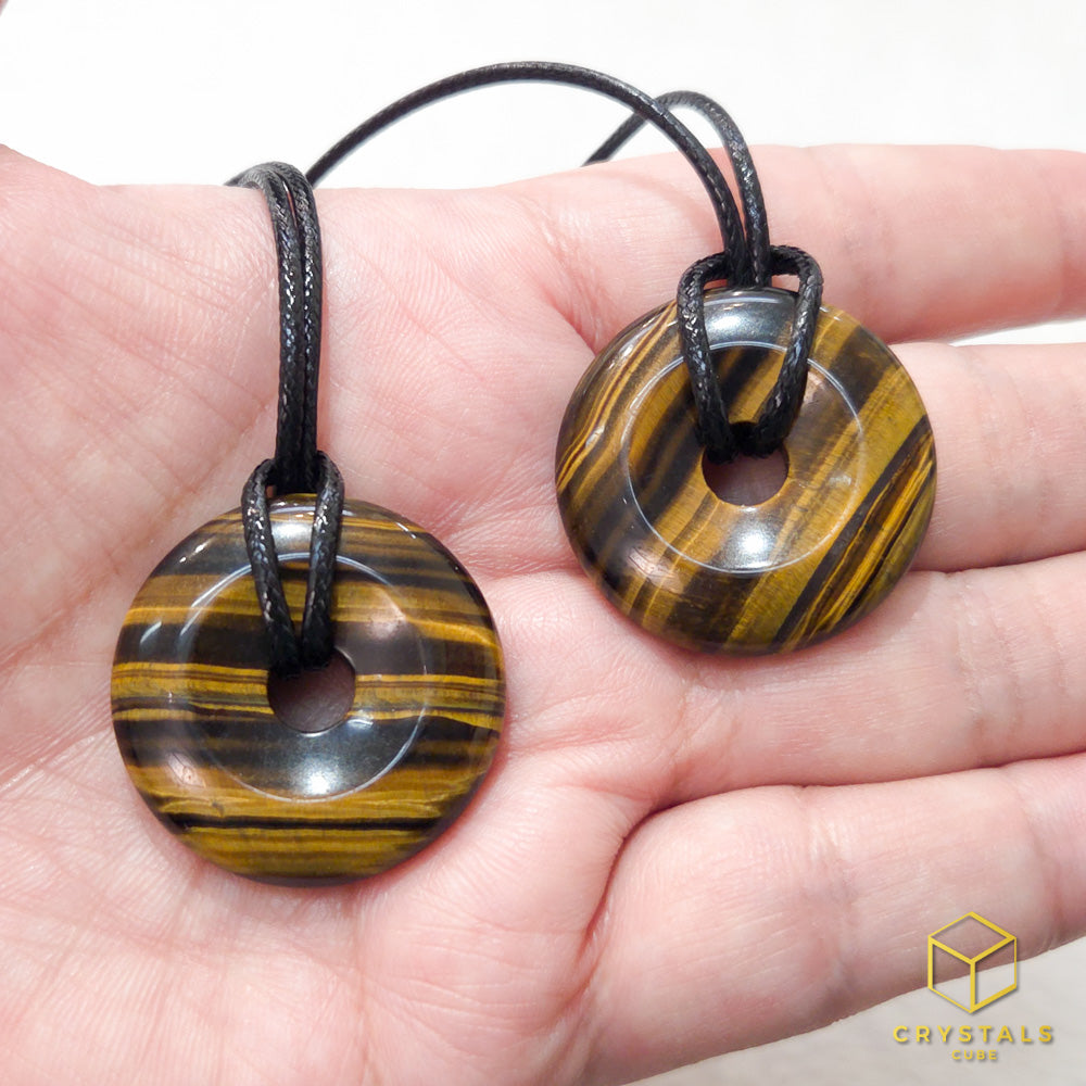 Tiger's Eye Donut Pendant - 3cm