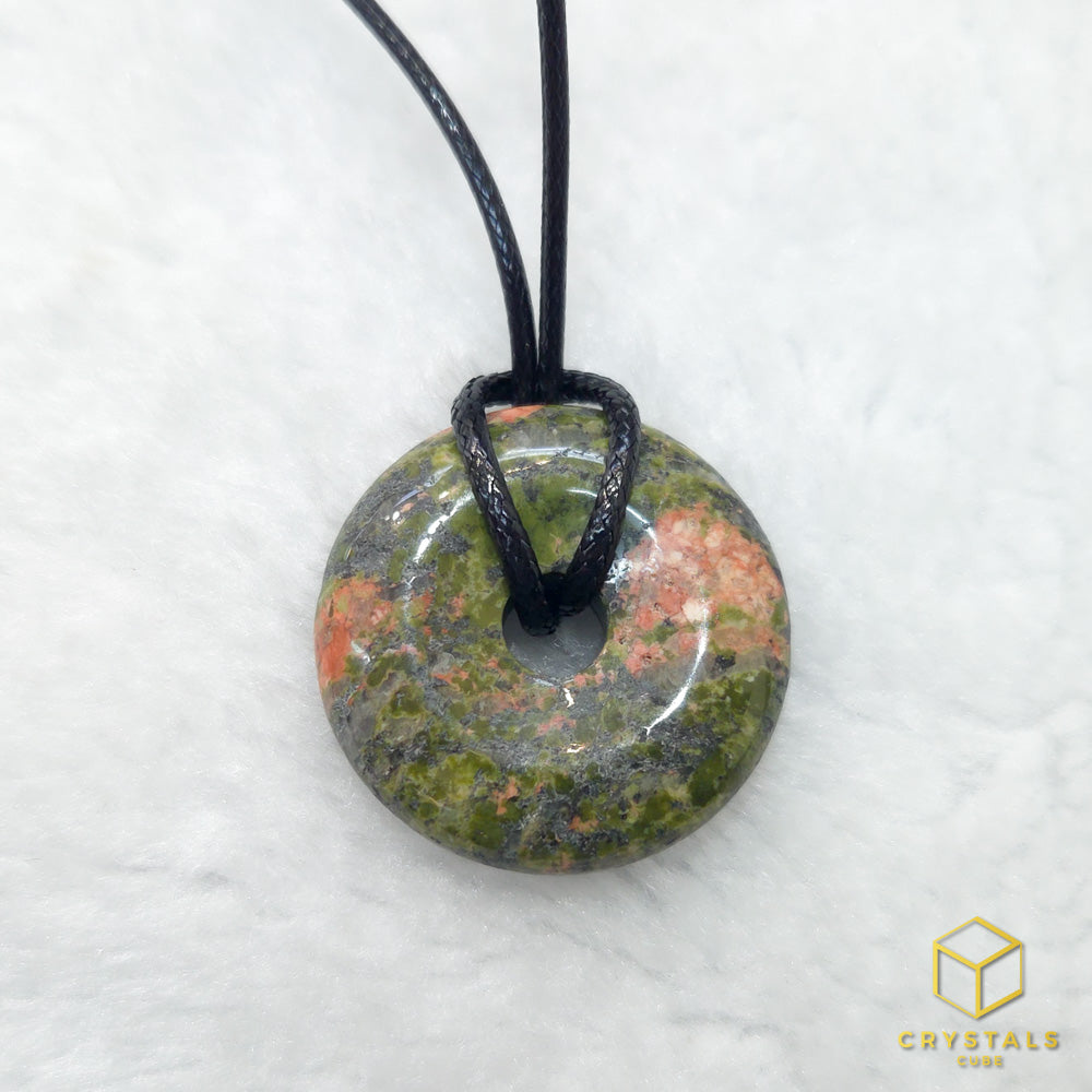 Unakite Donut Pendant - 3cm