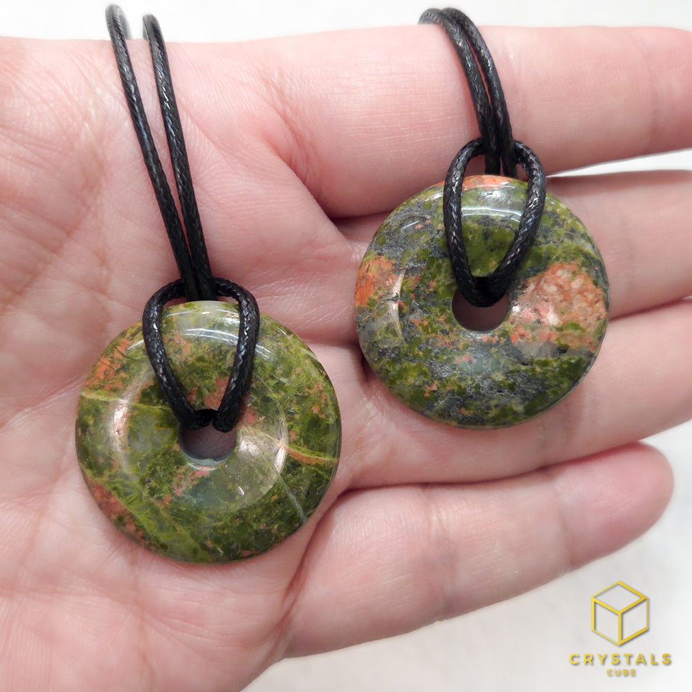 Unakite Donut Pendant - 3cm