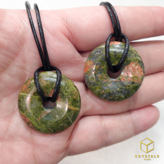 Unakite Donut Pendant - 3cm