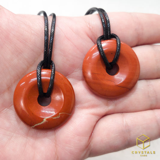 Red Jasper Donut Pendant - 3cm