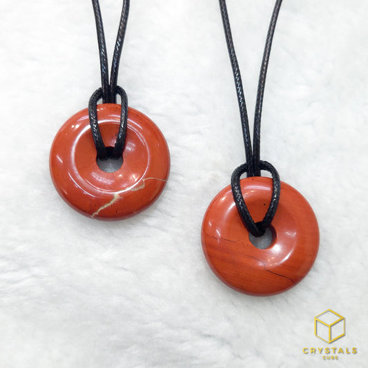 Red Jasper Donut Pendant - 3cm