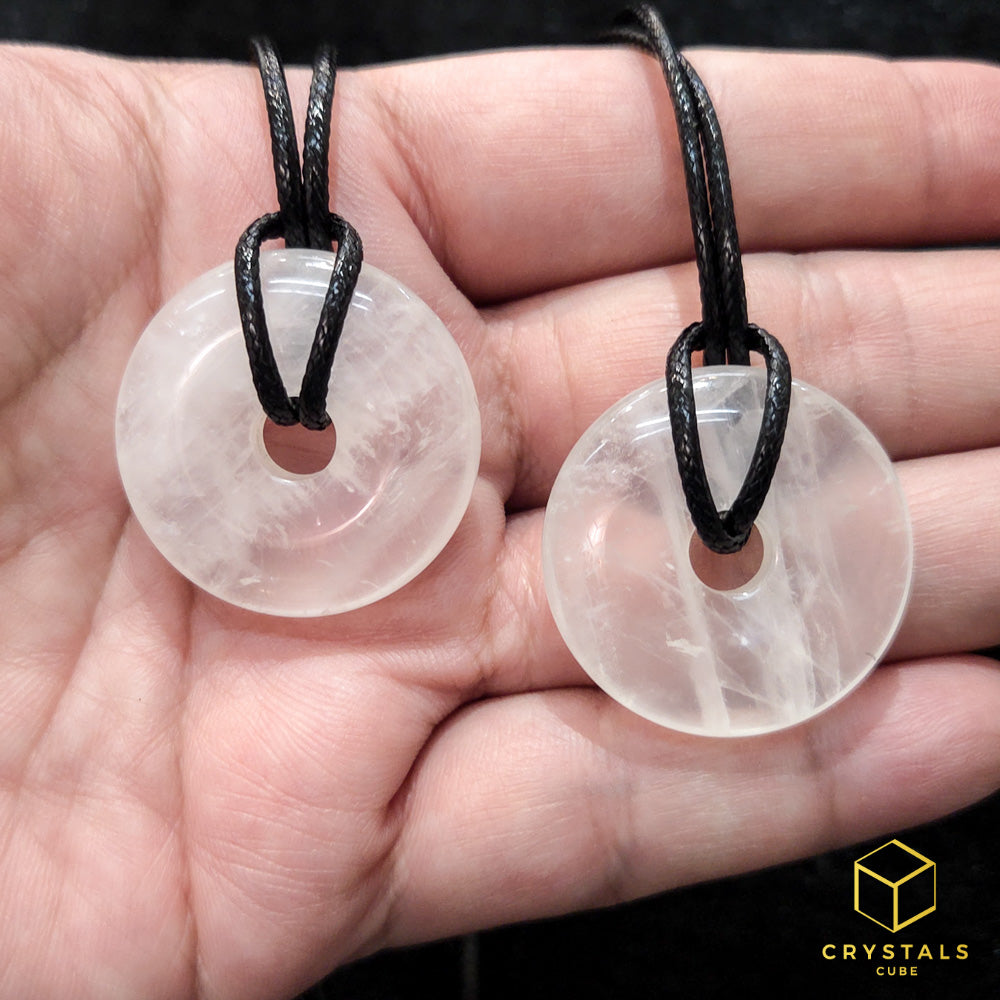 Clear Quartz Donut Pendant - 3cm