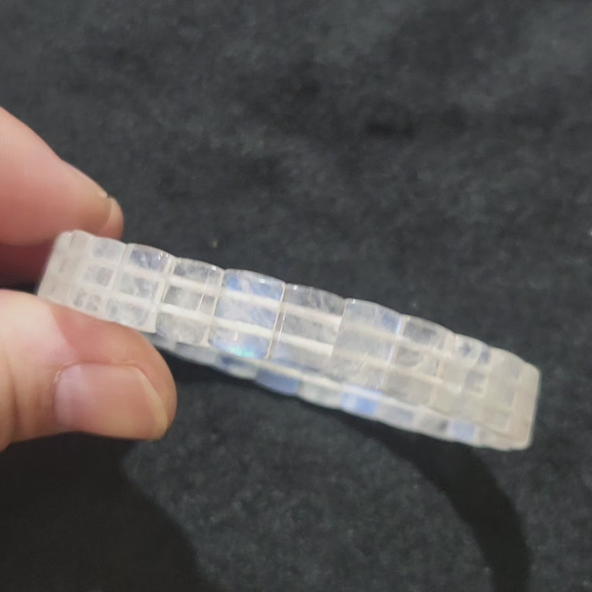 Rainbow Moonstone*** Elastic Bangle