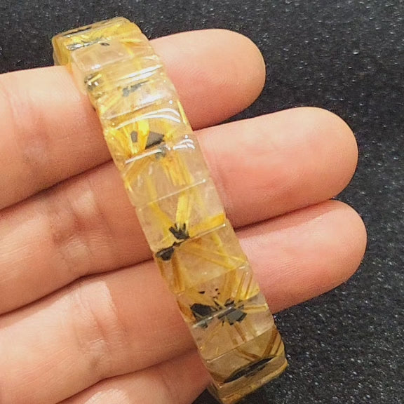 Golden Rutilated Quartz**** Flat Bracelet