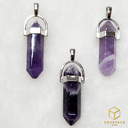 Chervon Amethyst Double Point Pendant