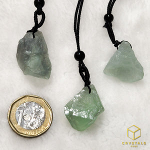 Green Fluorite Raw Pendant