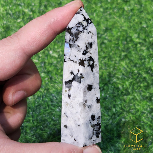 Rainbow Moonstone Point