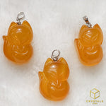 Load image into Gallery viewer, Agate (Red/Orange) &amp; Carnelian Fox Pendant
