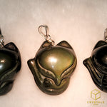 Load image into Gallery viewer, Rainbow Obsidian*** Fox Pendant
