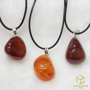 Agate (Red/Orange) & Carnelian Tumble Pendant