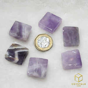 Chervon Amethyst Rectangle Slice Tumble