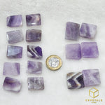 Load image into Gallery viewer, Chervon Amethyst Rectangle Slice Tumble
