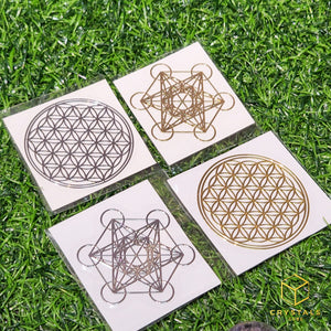 Flower of life & Metatron’s Cube - Metal Energy Sticker