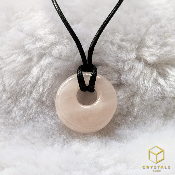 Rose Quartz Round Pendant - Small