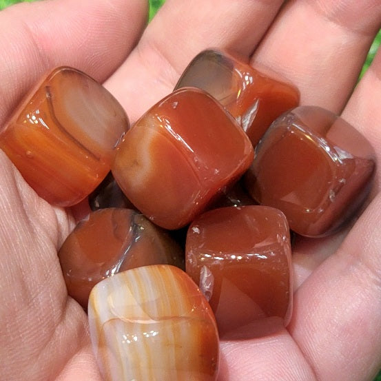 Agate (Red/Orange) & Carnelian Cube Tumble