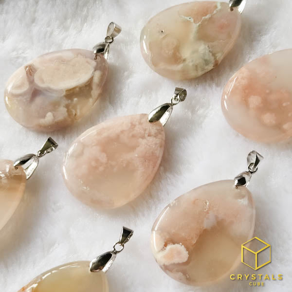 Sakura (Cherry Blossom) Agate Pendant