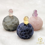 Load image into Gallery viewer, Moon Planet Sphere - Labradorite, Rose Quartz &amp; Sodalite with Fluorite Astronaut
