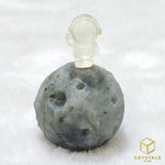 Load image into Gallery viewer, Moon Planet Sphere - Labradorite, Rose Quartz &amp; Sodalite with Lemon Quartz Astronaut
