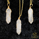 Load image into Gallery viewer, Double Point Pendant with Chain - Clear Quartz &amp; Howlite
