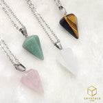 Load image into Gallery viewer, Pendulum Necklace - Rose Quartz, Green Aventurine, Tiger&#39;s Eye, Clear Quartz, Sodalite &amp; Red Jasper
