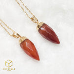 Load image into Gallery viewer, Pendulum Necklace  -  Rose Quartz, Green Aventurine &amp; Carnelian
