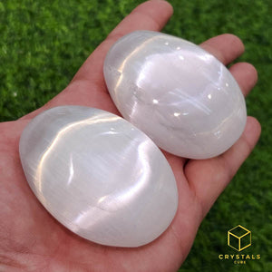 Selenite Palm Stone