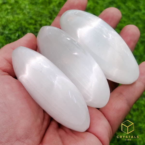 Selenite Palm Stone