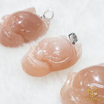 Load image into Gallery viewer, Peach Moonstone / Sunstone Fox Pendant
