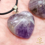Load image into Gallery viewer, Chervon Amethyst Heart Pendant
