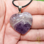 Load image into Gallery viewer, Chervon Amethyst Heart Pendant
