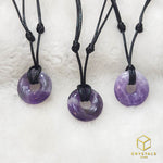 Load image into Gallery viewer, Chevron Amethyst Donut Pendant
