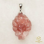 Load image into Gallery viewer, Strawberry Quartz Fox Pendant
