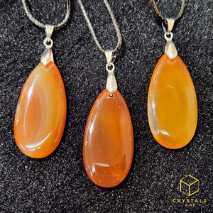 Carnelian Agate (Red/Orange) Teardrop Pendant