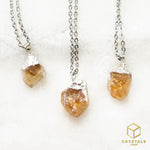 Load image into Gallery viewer, Citrine Raw with Silver Cap Pendant

