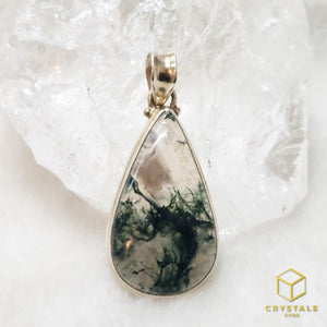 Moss Agate Teardrop Pendant