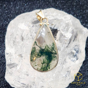 Moss Agate Teardrop Pendant