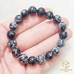 Load image into Gallery viewer, Snowflake Obsidian Bracelet
