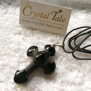 Obsidian cross pendant deals