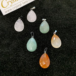Load image into Gallery viewer, Faceted Tear Drop Pendant - Green Aventurine, Rose Quartz &amp; Carnelian

