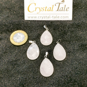 Faceted Tear Drop Pendant - Green Aventurine, Rose Quartz & Carnelian