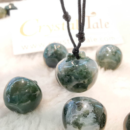 Moss Agate Mini Apple Pendant