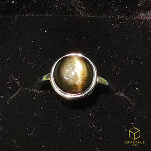 Gold Sheen Obsidian Ring