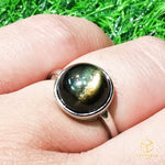 Load image into Gallery viewer, Gold Sheen Obsidian Ring
